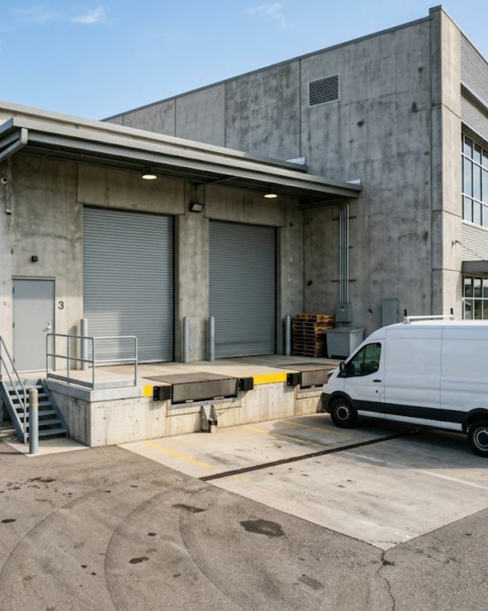 Commercial rodent control — tamper-resistant bait station at base of Waco commercial building