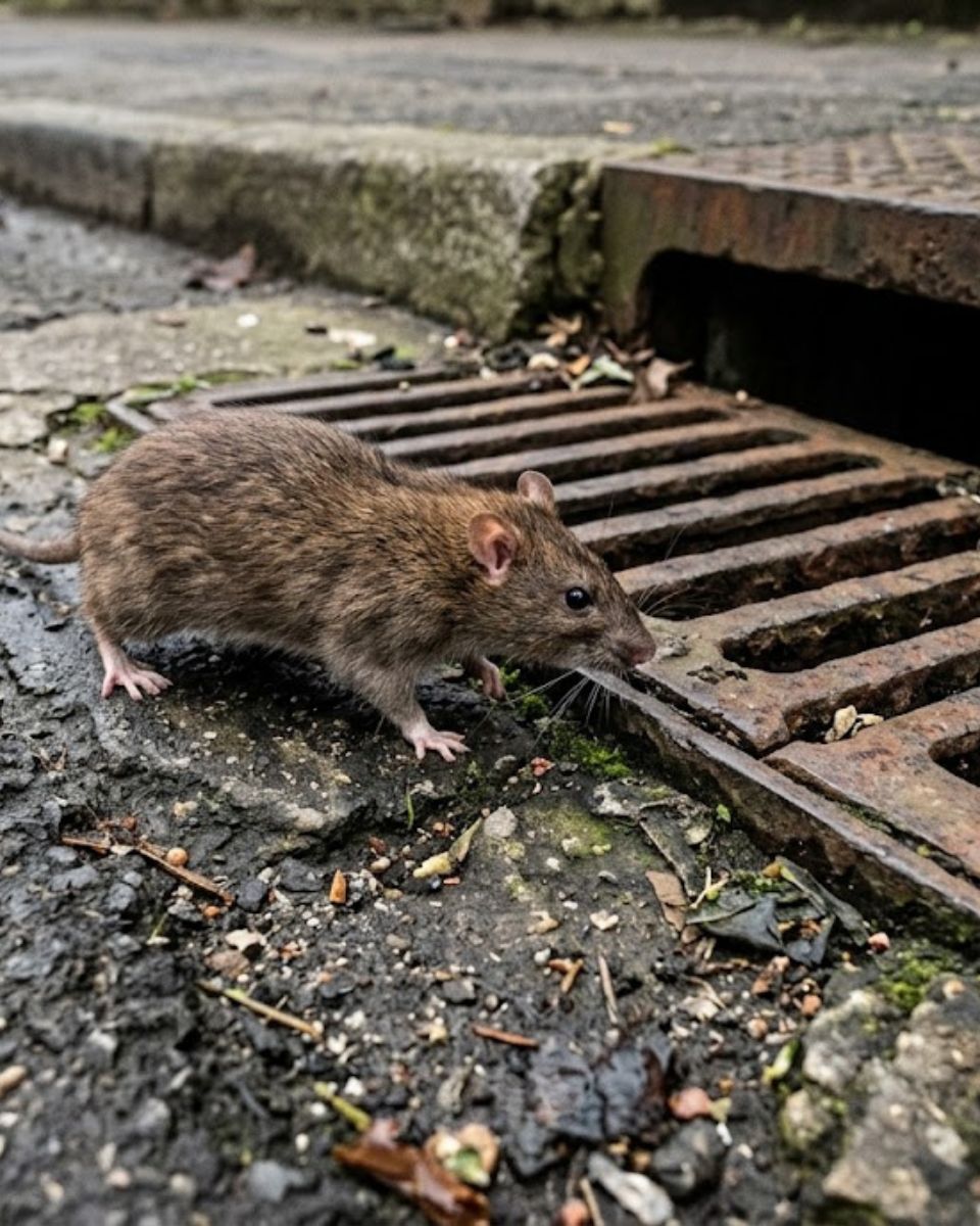 Norway rat control — ground burrow entrance at a Waco home foundation
